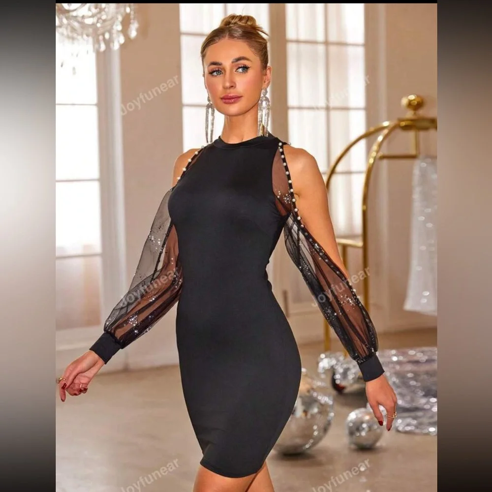 SHEIN - Elegant Dress With Split Sleeves - Picture 3 of 6